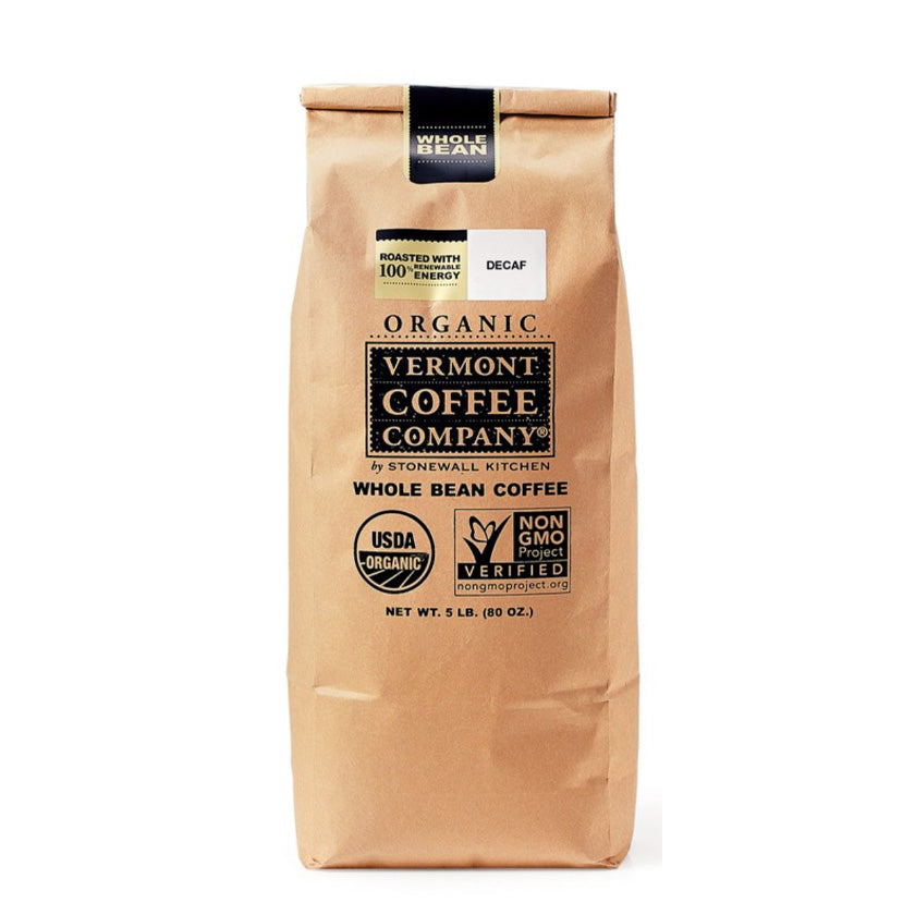 Vermont Coffee - Organic Decaf Whole Bean 80oz (Bulk)
