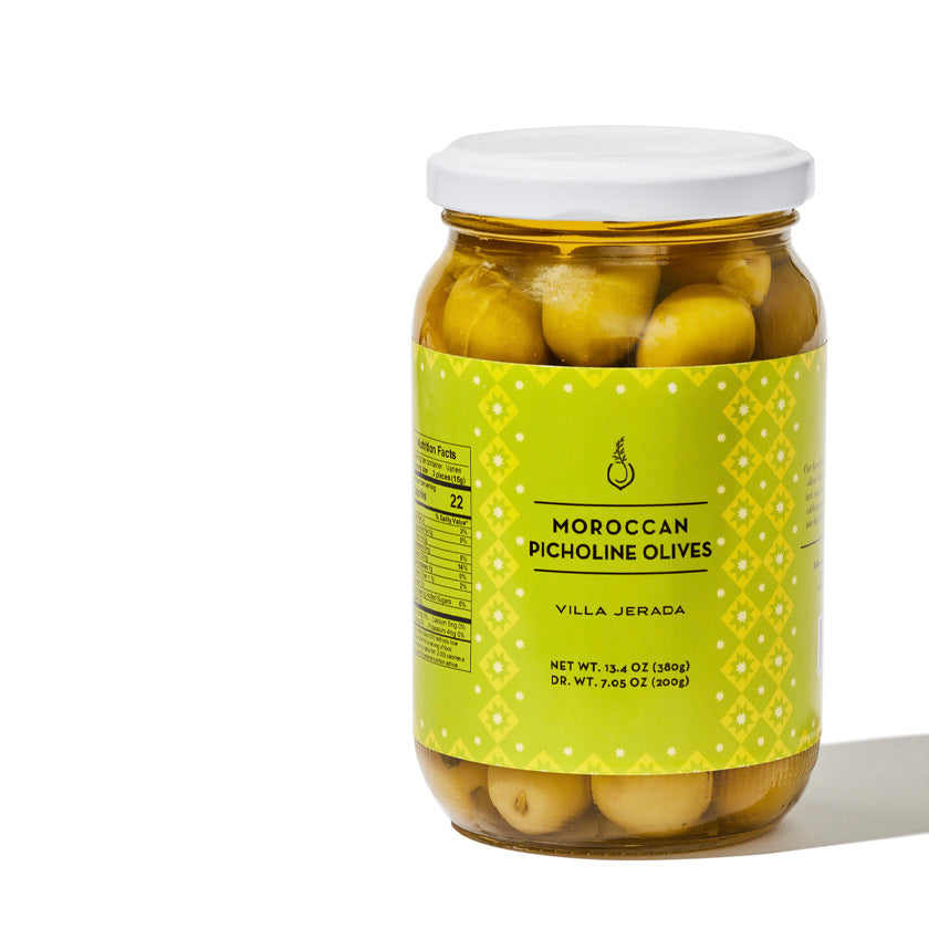 Villa Jerada -  Whole Green Picholine Olives 300g Jar
