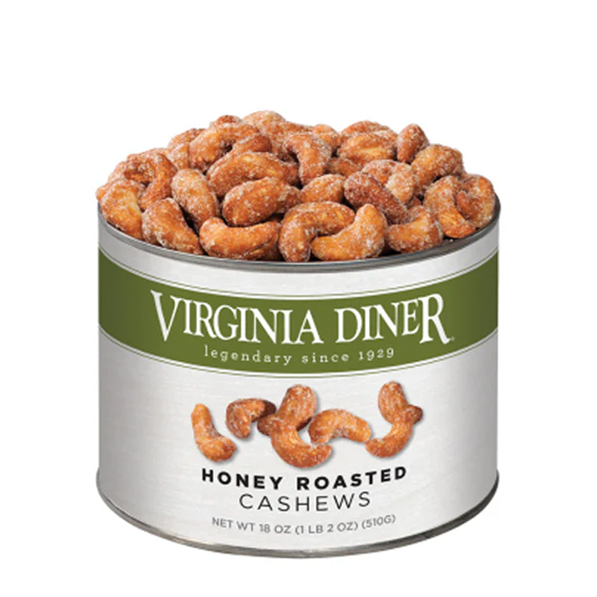 Virginia Diner - Cashews Honey Roasted Tin 18oz