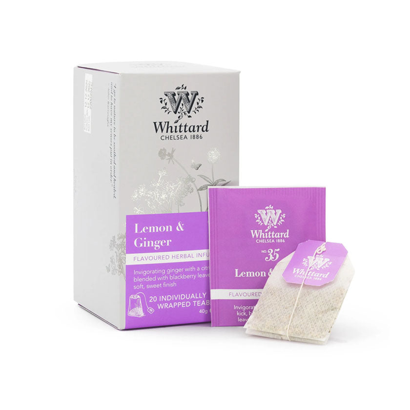 Whittard of Chelsea - Classic Lemon & Ginger 20 Individually Wrapped Teabags