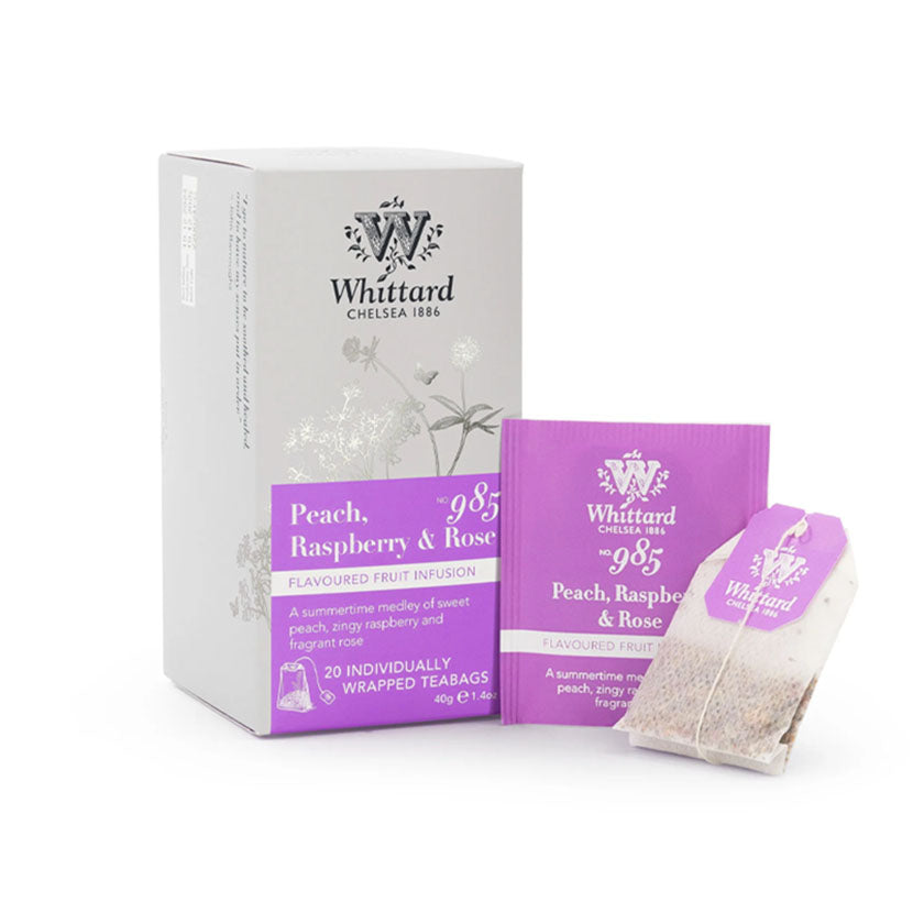 Whittard of Chelsea - Classic Peach, Raspberry & Rose 20 Individually Wrapped Teabags
