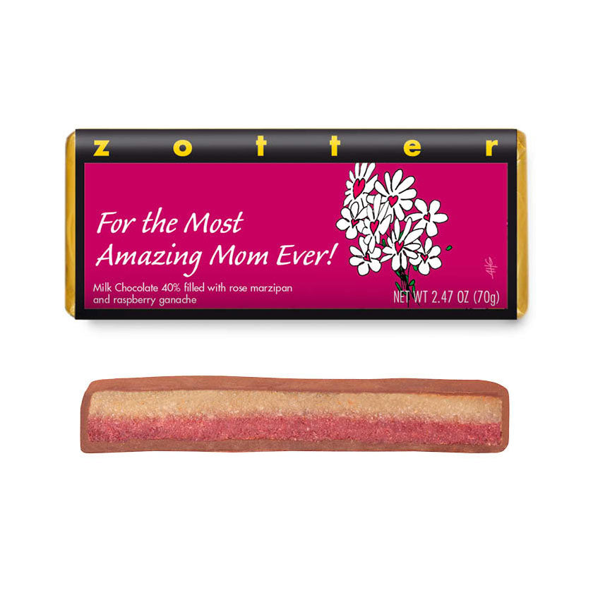 Zotter - Filled Chocolate - For the Most Amazing Mom Ever! - Red Roses + Raspberries