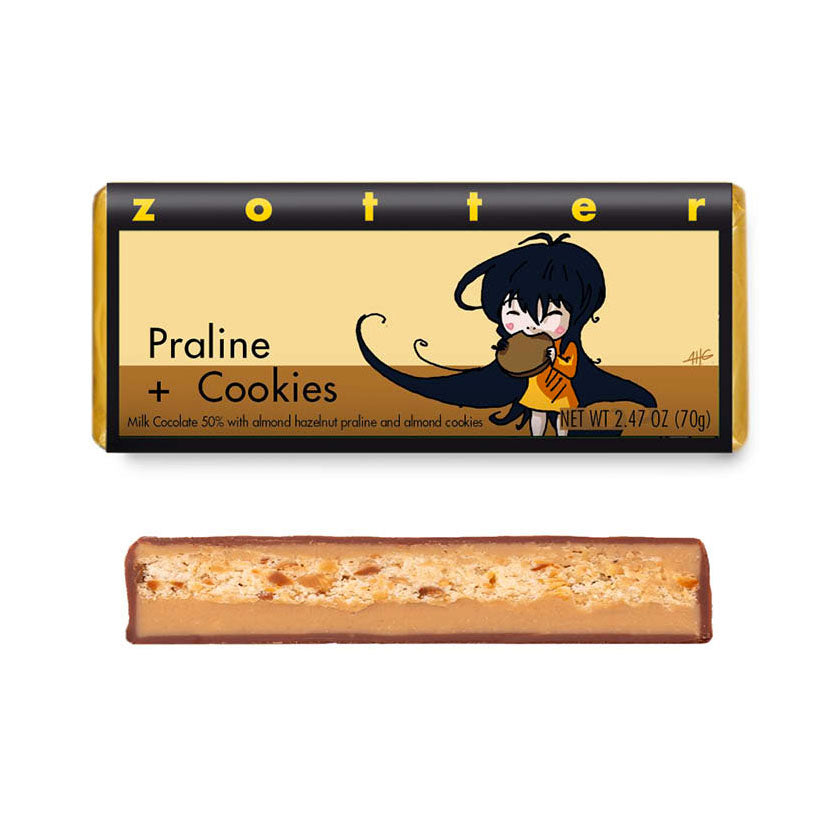 Zotter - Filled Chocolate - Praline + Cookies