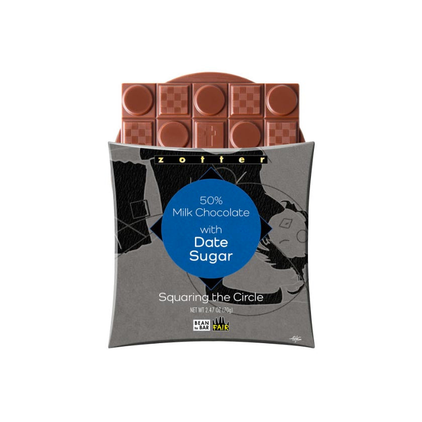 Zotter - Squaring the Circle - 50% Milk Chocolate with Date Sugar