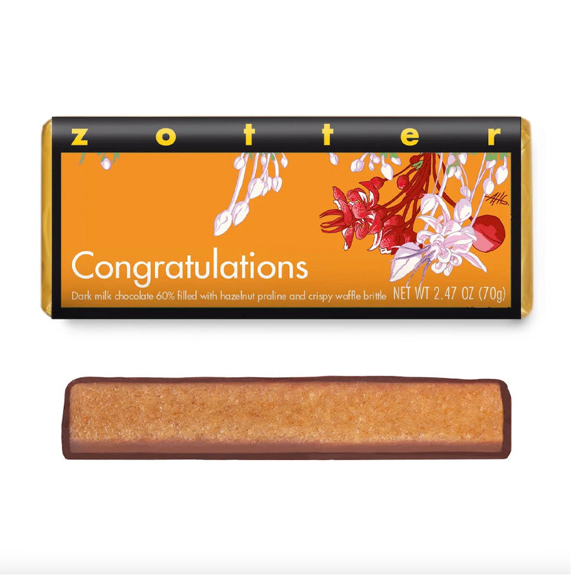 Zotter - Hand Scooped Chocolate - Congratulations (Waffle Brittle)