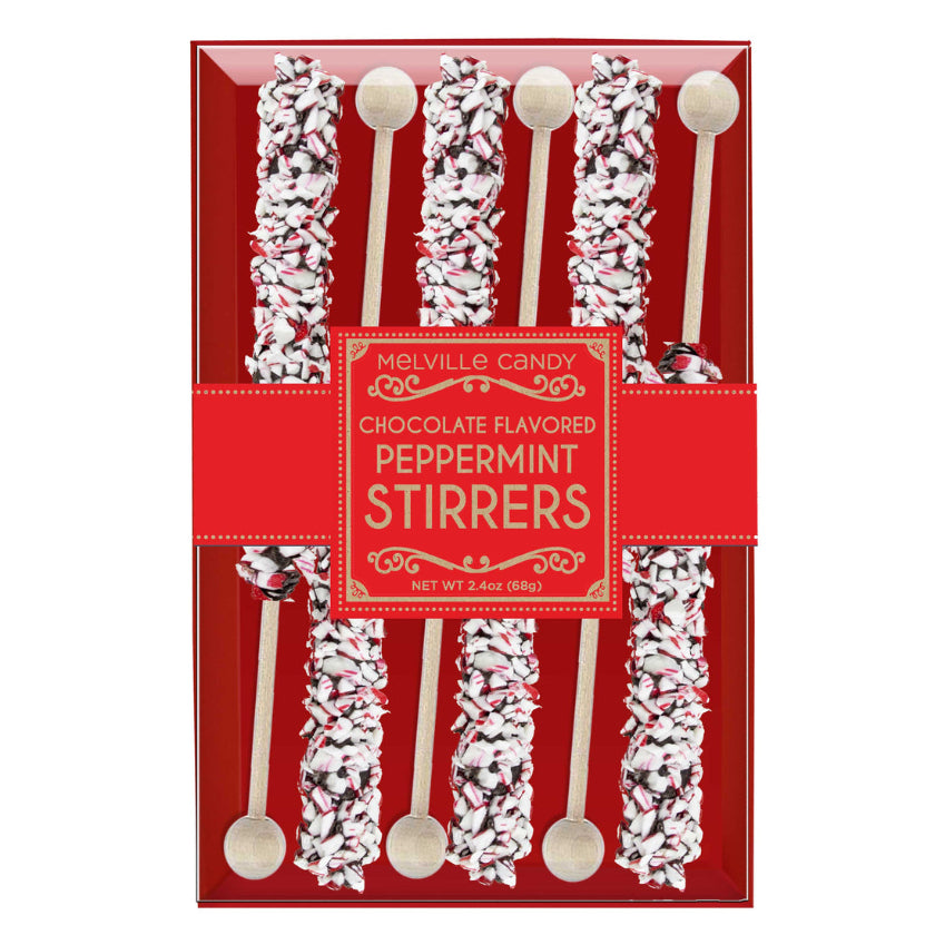 Melville - Drink Stirrers - Peppermint Stirrers - Dark Chocolatey-Coated - Gift Set