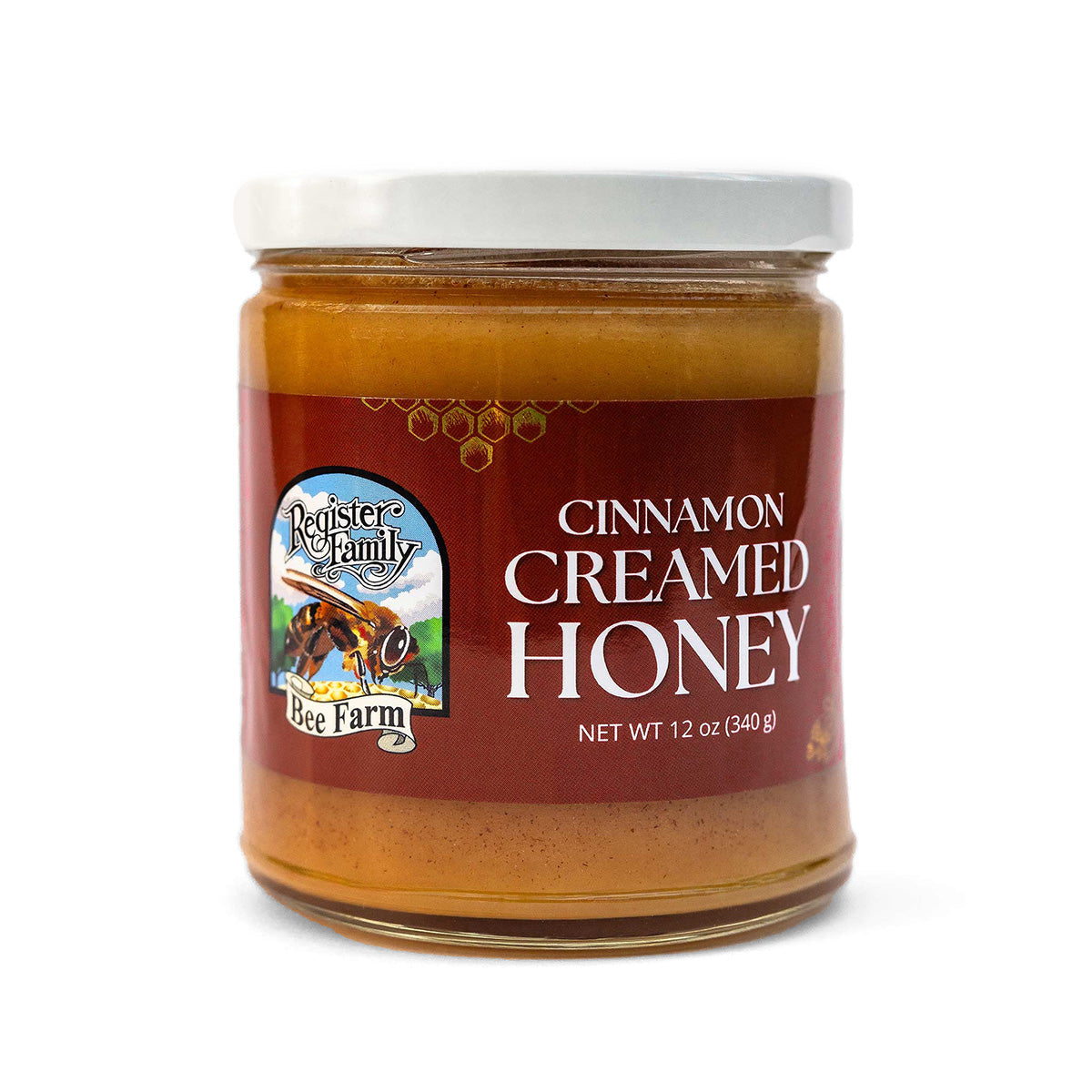 Register Family Farm - Cinnamon Creamed Honey Glass Jar - 12oz