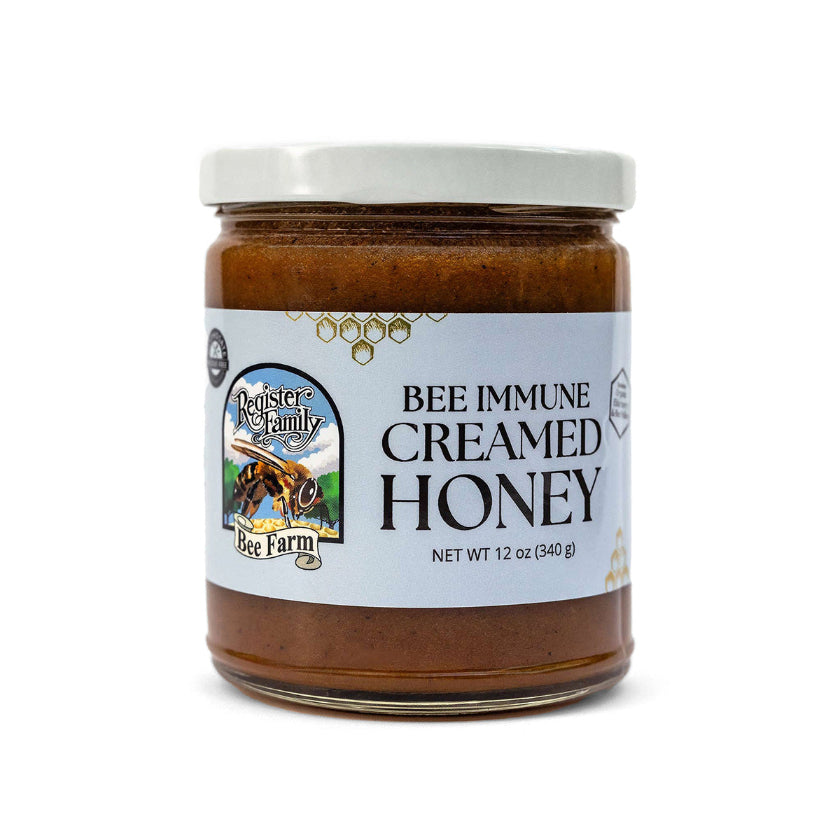 Register Family Farm - Bee Immune Creamed Honey Glass Jar 12oz