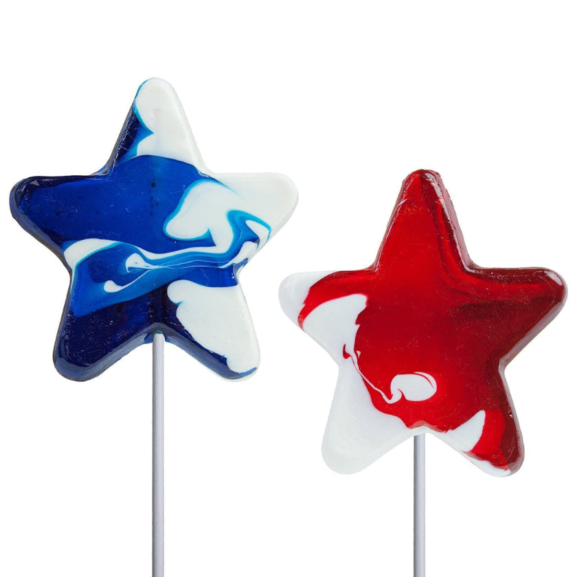 Melville - Lollipops - Patriotic Swirl Star - Assorted - Bulk