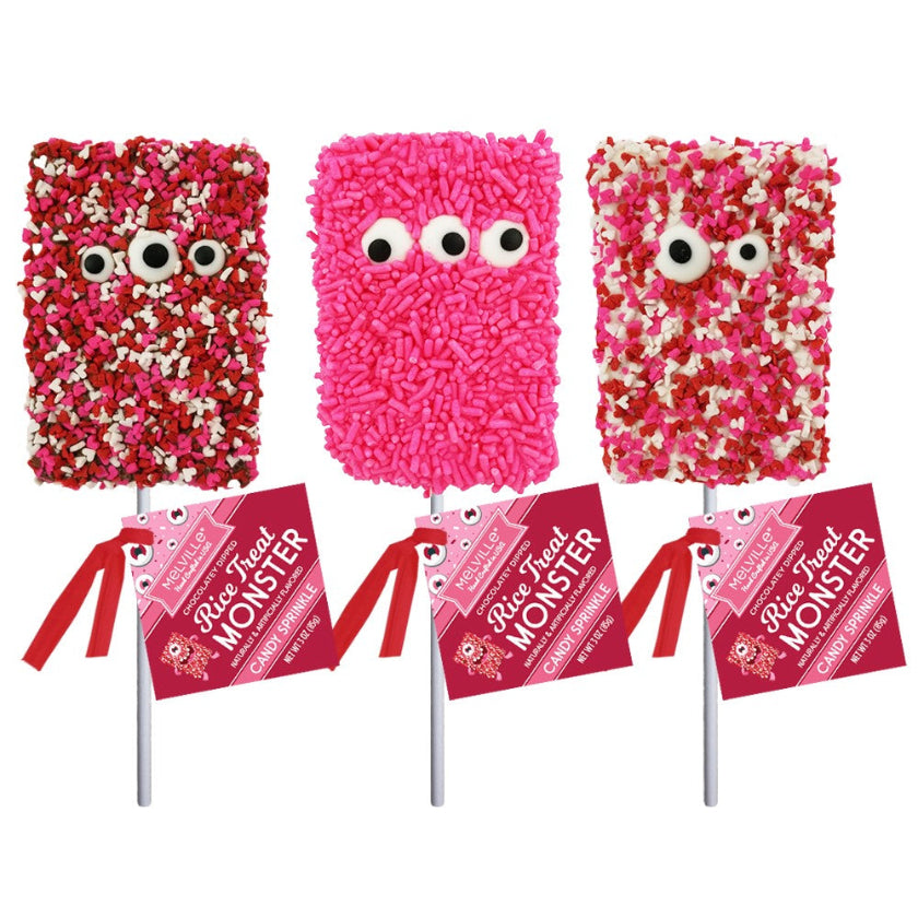 Melville - Rice Treat Pops - Valentine Monster Sprinkle - Bulk
