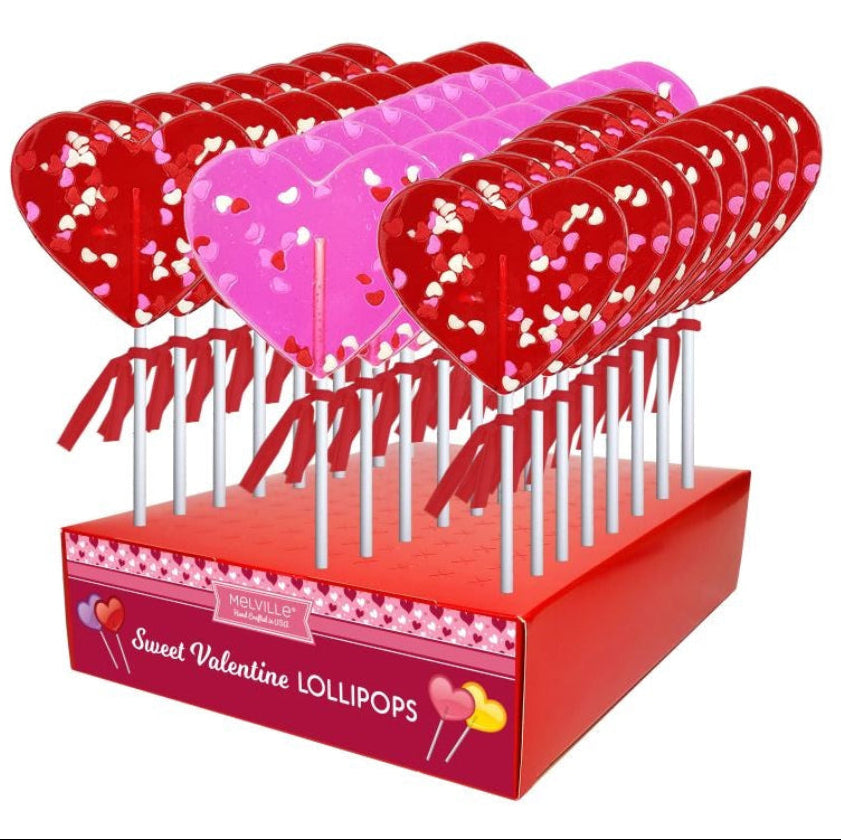 Melville - Lollipops - Confetti Heart - Assorted - Display