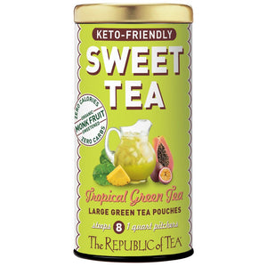 The Republic of Tea - Keto-Friendly Sweet Tropical Green Iced Tea Pouches (Case)