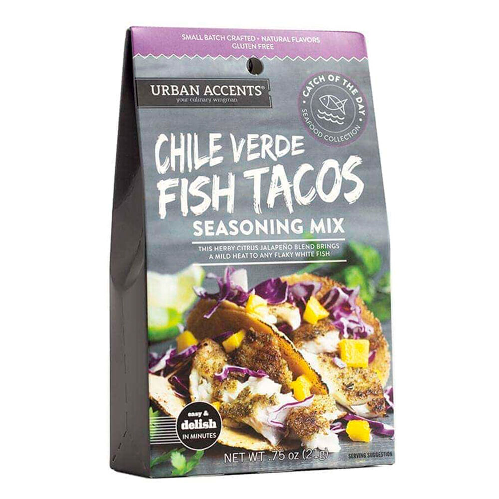 Urban Accents - Seafood Seasoning Mix, Chile Verde Fish Tacos