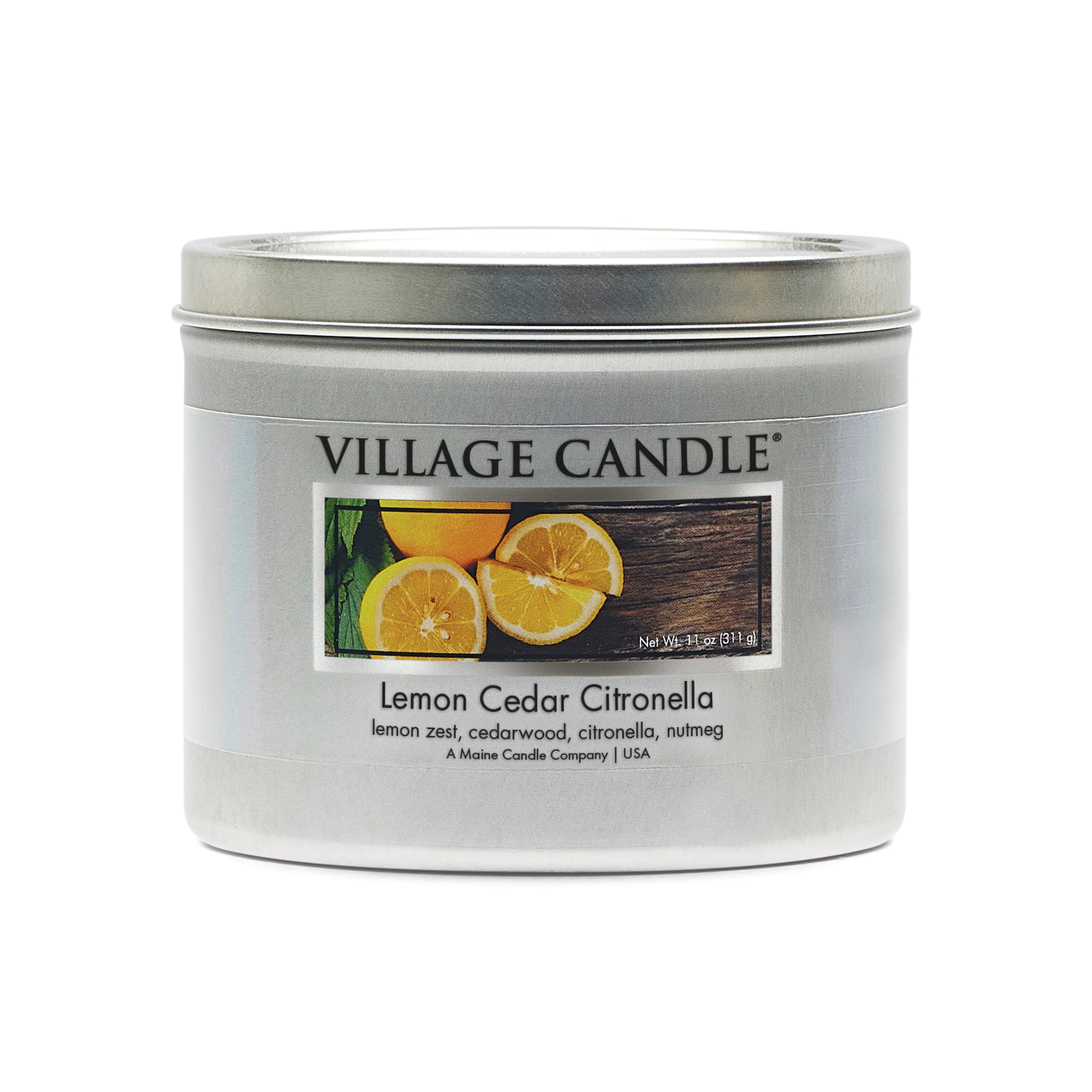 Village Candle - Lemon Cedar Citronella Tin