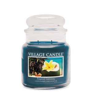 Village Candle - Tropical Getaway - Medium Glass Dome