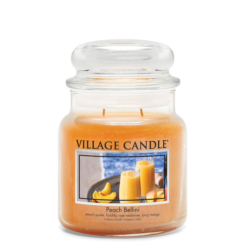 Village Candle - Peach Bellini - Medium Glass Dome