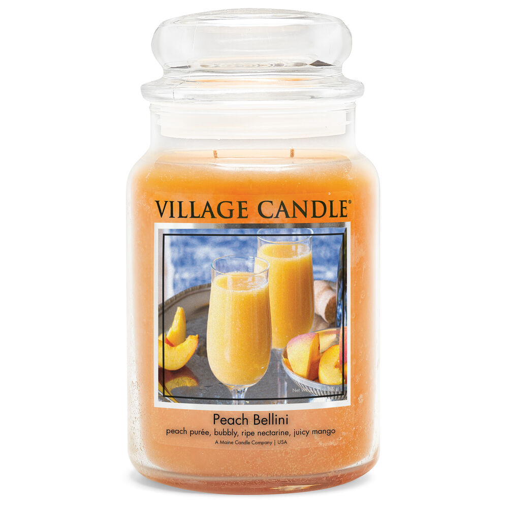 Village Candle - Peach Bellini - Large Glass Dome