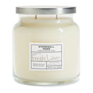 Stonewall Home - Candles & Fragrance - Fresh Linen, Medium Apothecary