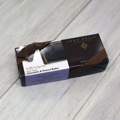 John Kelly Chocolates Truffle Fudge 8oz Bar - Semi-Sweet Chocolate & Peanut Butter