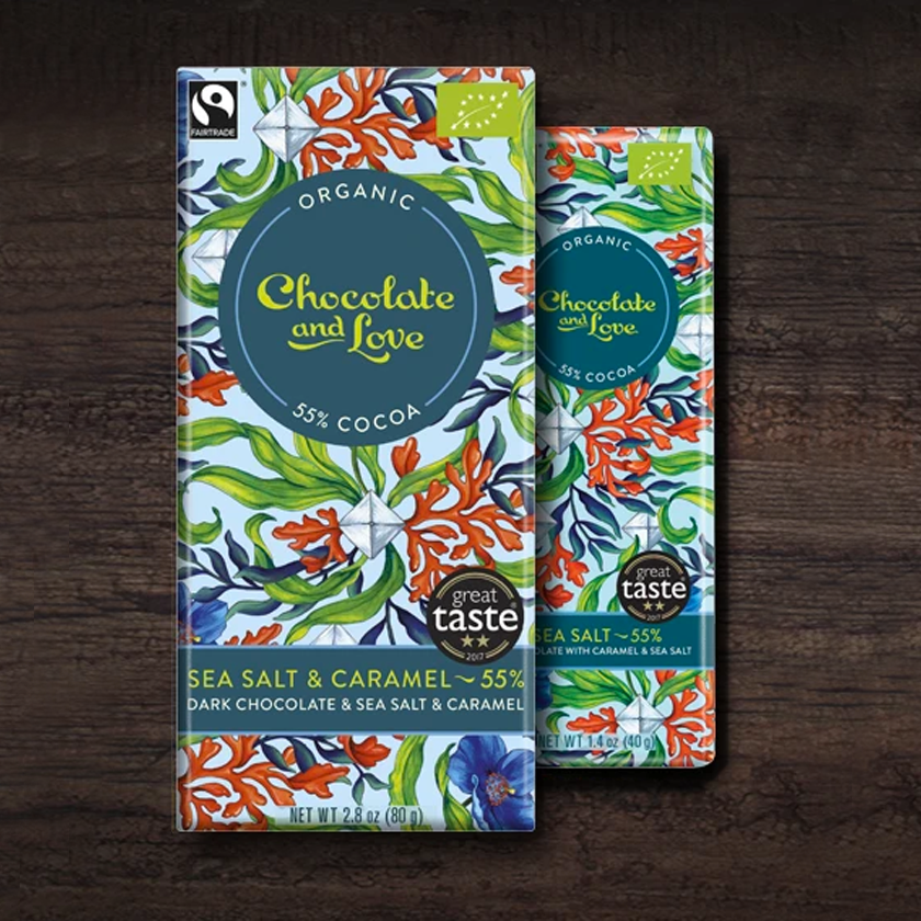 Chocolate and Love Sea Salt Caramels 55%