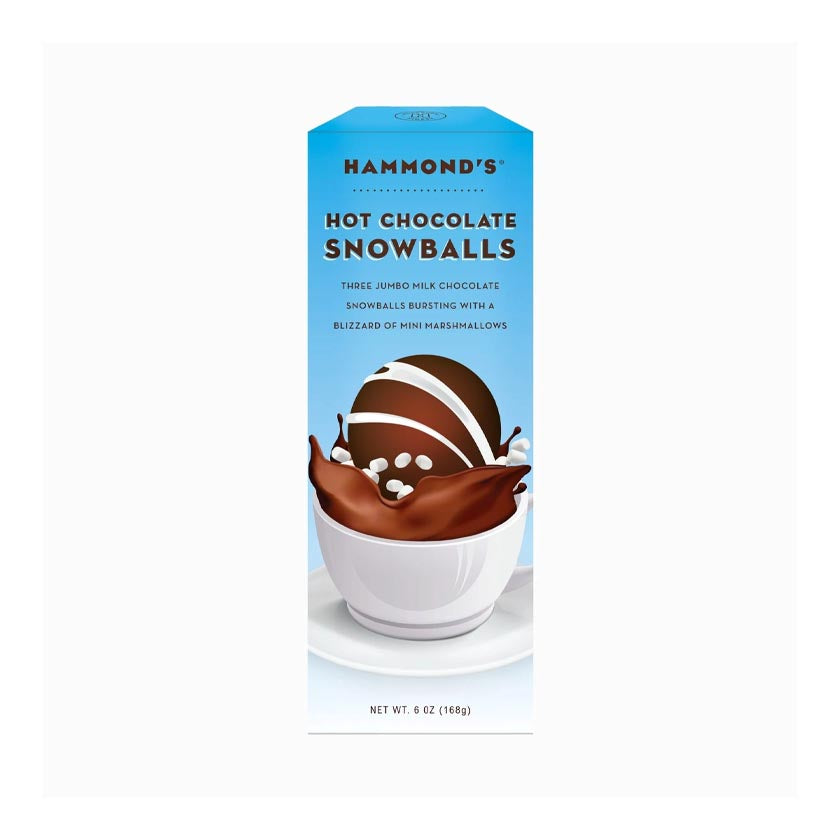 Hammond's Hot Chocolate Snowballs, Milk Chocolate, 3-Pack Gift Box