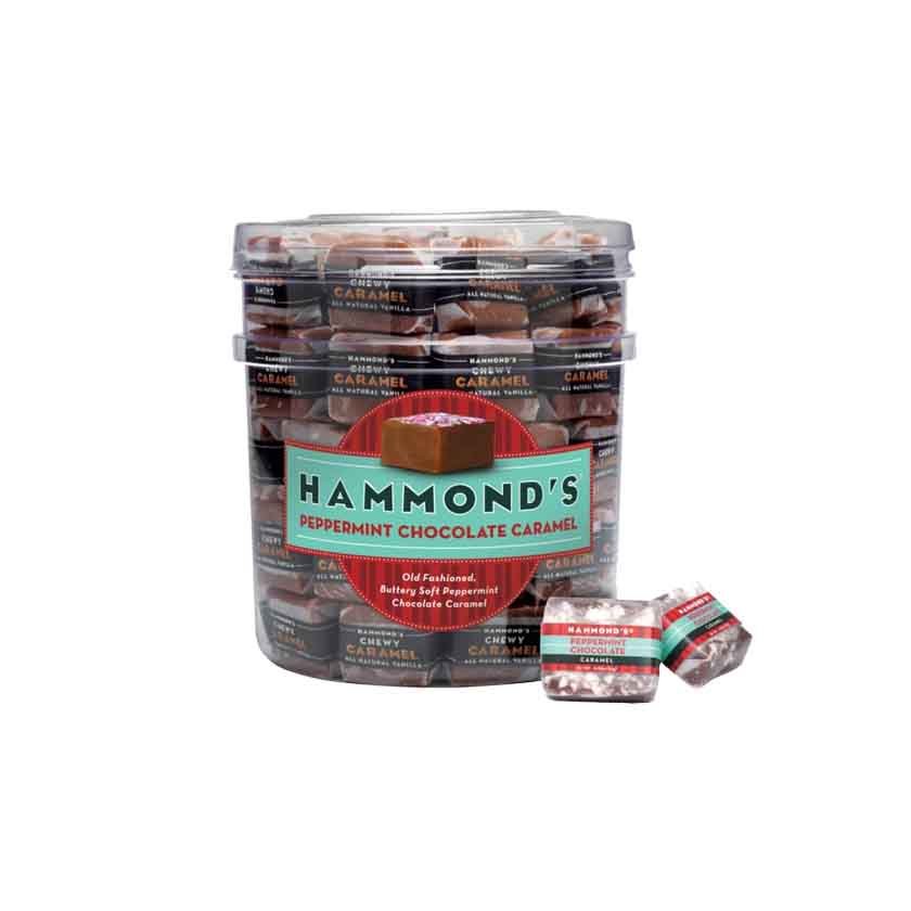 Hammond's Bulk Display Tubs - Chocolate Peppermint Caramels