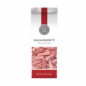 Hammond's Holiday Hard Candy - Peppermint Straws Filled w/ Chocolate