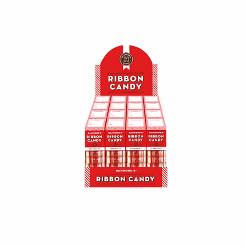 Hammond's Holiday Hard Candy - Ribbon Candy Natural Peppermint w/ Display