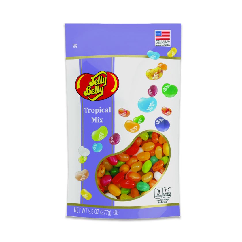Jelly Belly® Bigger Bags - Tropical Mix Jelly Beans Stand-up Pouch Bag 9.8oz