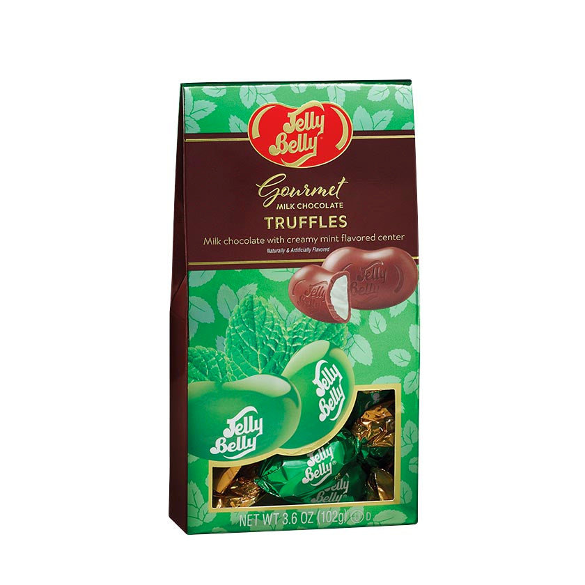 Jelly Belly® Chocolate Truffles - Gourmet Milk Chocolate Truffles Mint, Gable Box 3.6oz