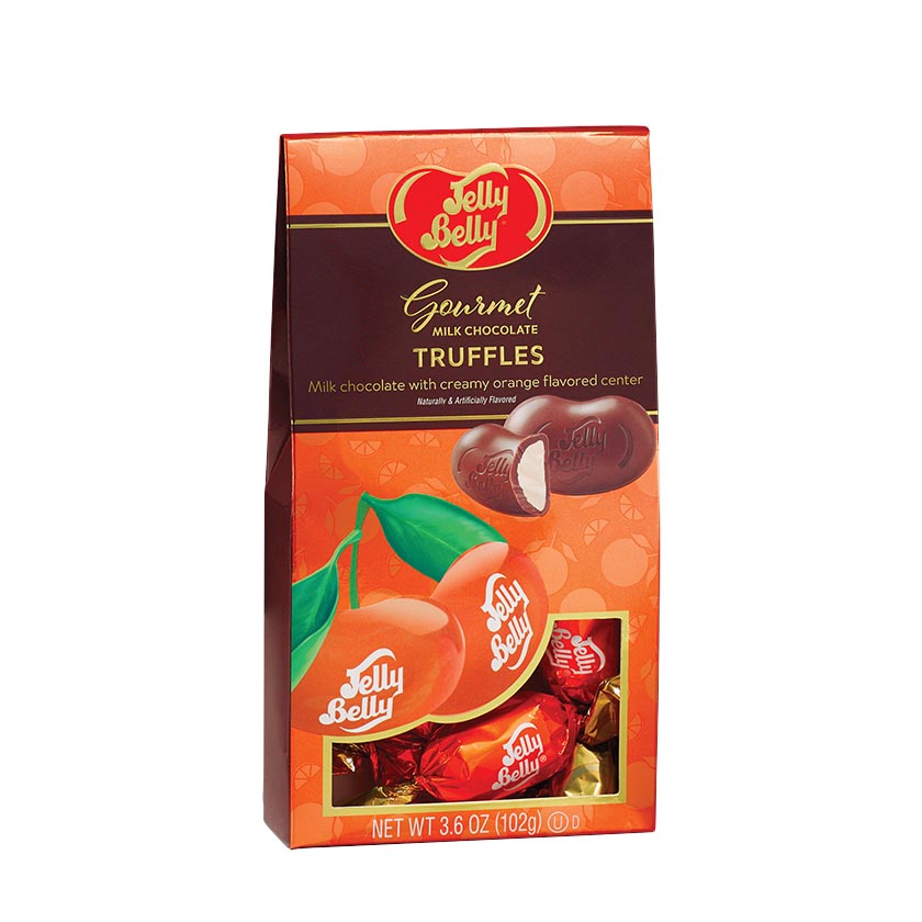 Jelly Belly® Chocolate Truffles - Gourmet Milk Chocolate Truffles Orange, Gable Box 3.6oz