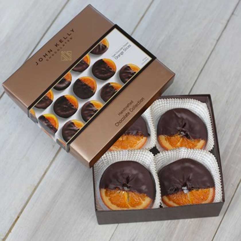 John Kelly Chocolates 8pcs Glace Orange Slices dipped in Chocolate