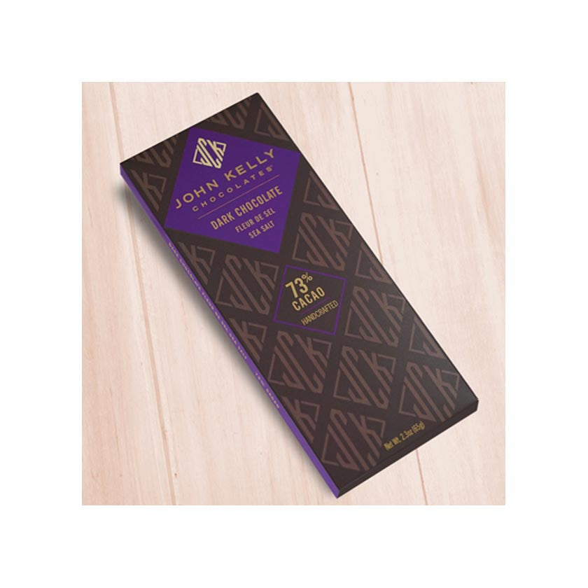 John Kelly Chocolates - Solid Bars - Dark Chocolate with Fleur de Sel Sea Salt