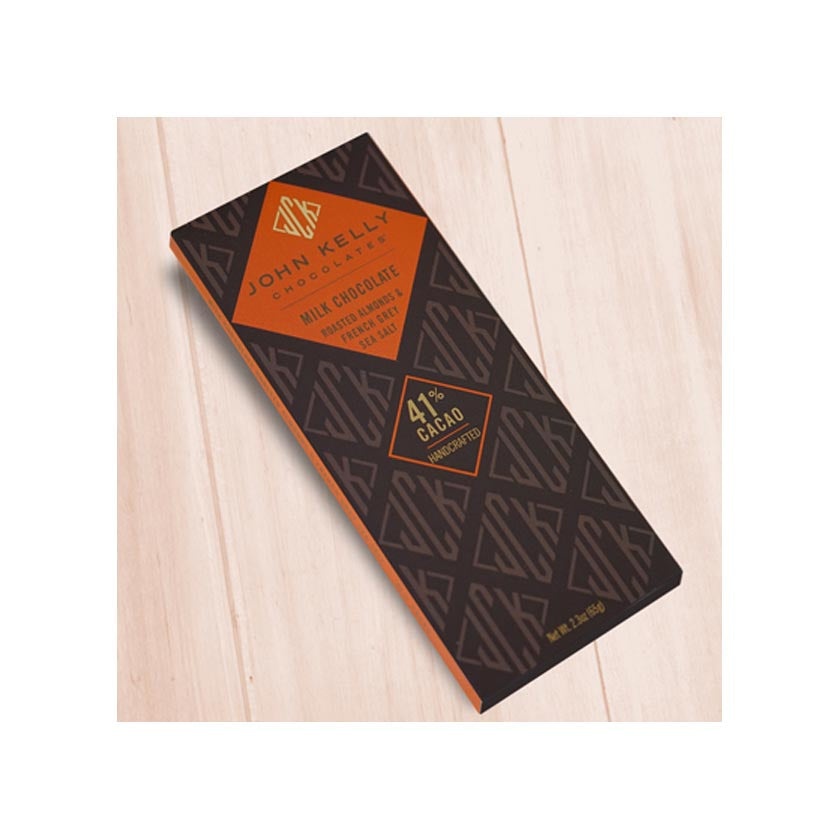 John Kelly Chocolates - Solid Bar - Milk Chocolate Roasted Almonds & French Grey Sea Salt.jpg