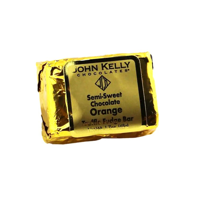 John Kelly Chocolates - Truffle Fudge 1.7oz Bars - Semi-Sweet Chocolate with Orange (Bulk)