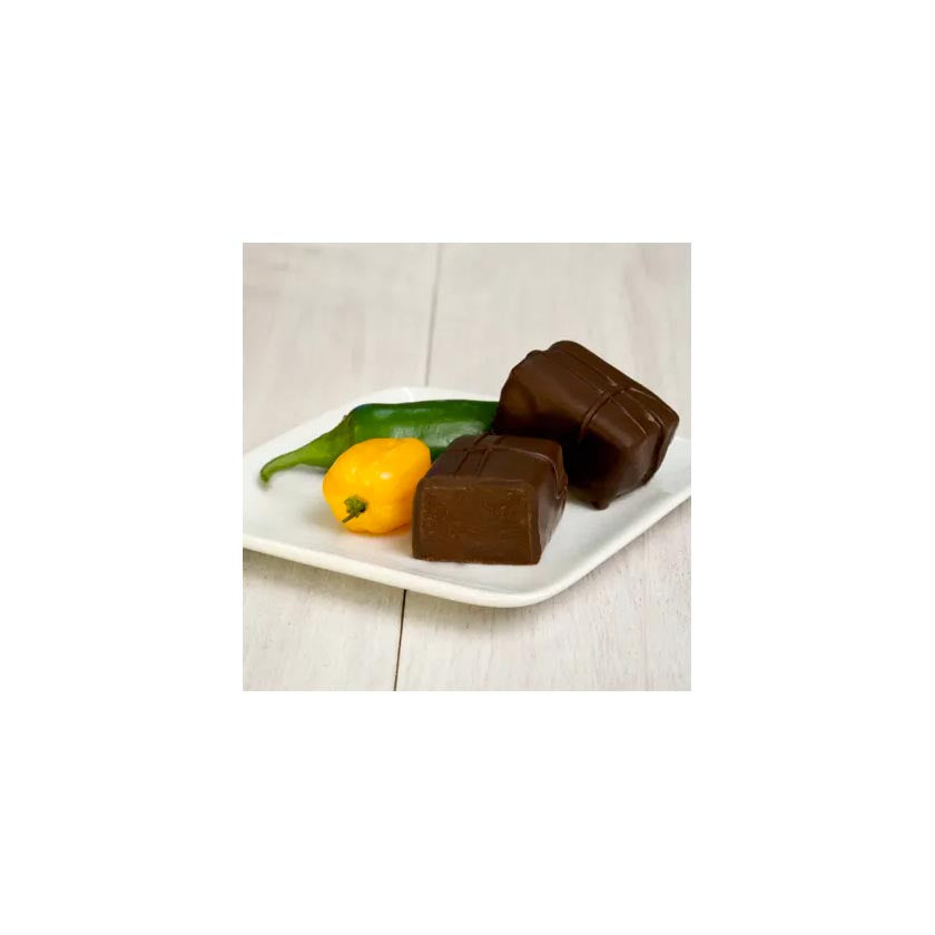 John Kelly Chocolates - Truffle Fudge 1.7oz Bars - Dark Chocolate with Habanero & Jalapeño (Bulk)