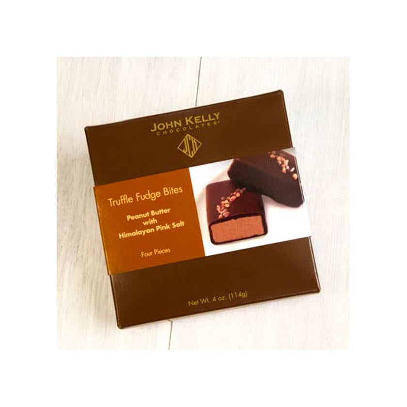 John Kelly Chocolates - Truffle Fudge Bites Box - Peanut Butter with Himalayan Pink Salt (4pc)
