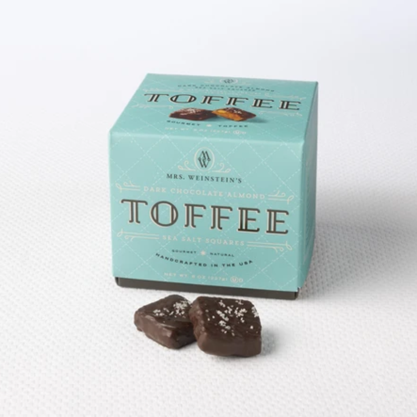 Mrs. Weinstein's Toffee - Dark Chocolate Almond Sea Salt Toffee Squares 1lb