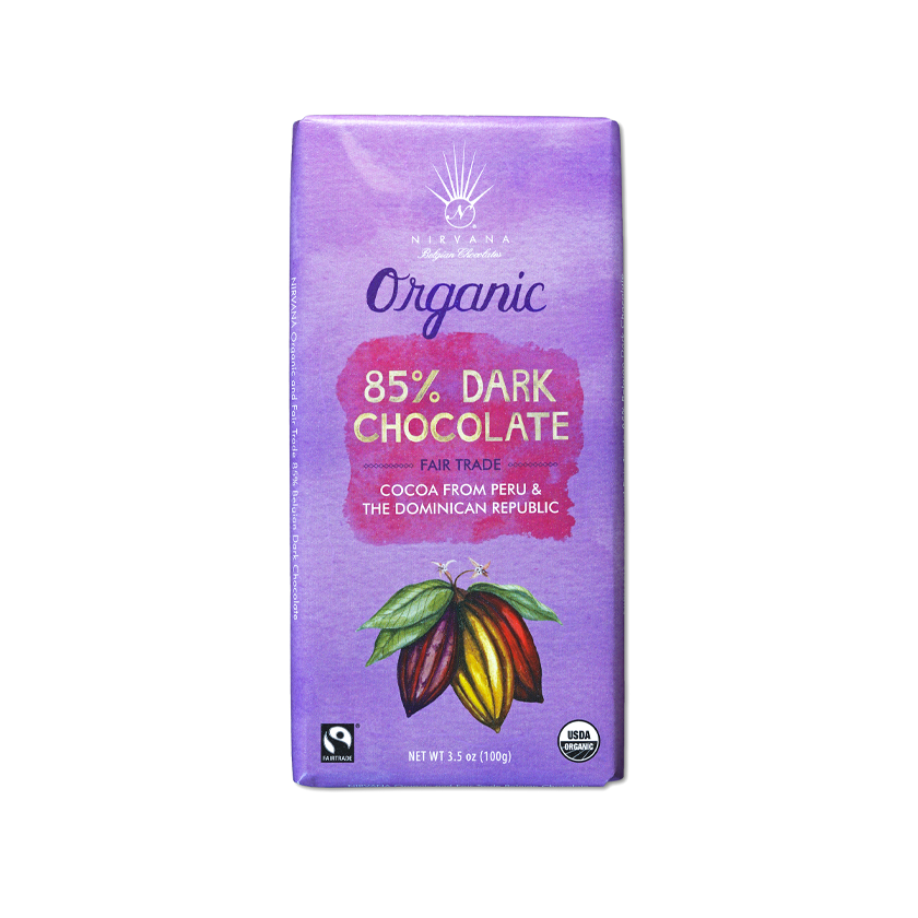 Nirvana Chocolates Fair Trade Bars - 85% Dark Chocolate