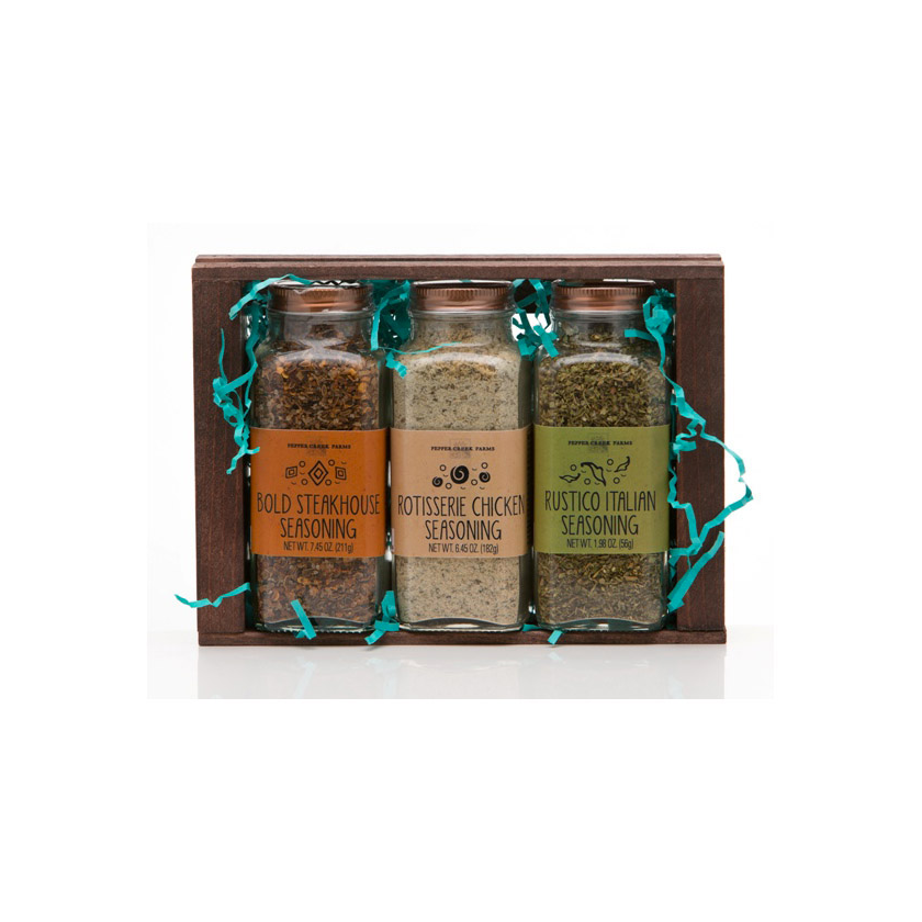Pepper Creek Farms Crate Gift Sets - Bold Seasoning Crate Copper Top 15.8oz