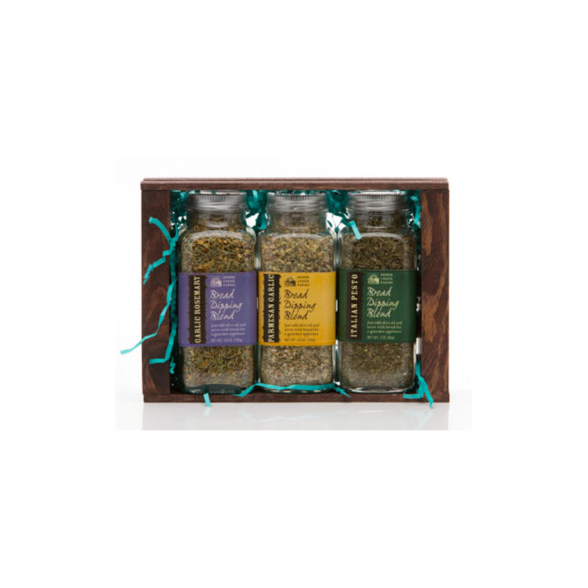 Pepper Creek Farms Crate Gift Sets - Parmesan, Rosemary & Pesto Bread Dipping Blend Crate Set 13.4oz