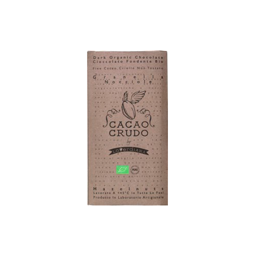 Ritrovo Selections Cacao Crudo 65 Dark Raw Cacao Bar with Tonda Gentile Romana Hazelnuts