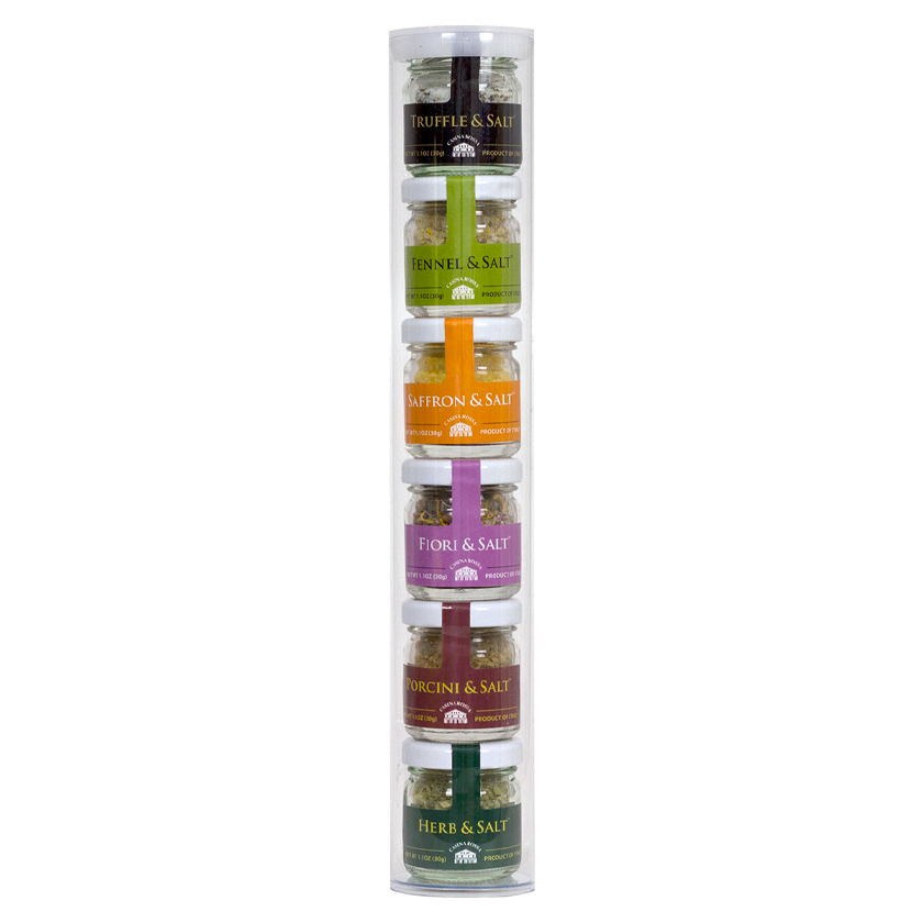 Ritrovo Selections Casina Rossa Salt Stacks - 6 Mini Salt Jars in Gift Pack