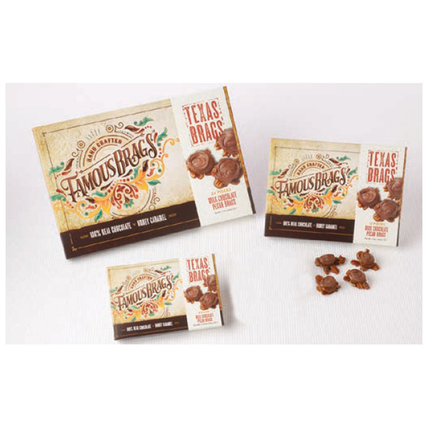 Sweet Shop USA Famous Brags - Milk Chocolate Pecan Brag Jr 3.5oz (6pc)