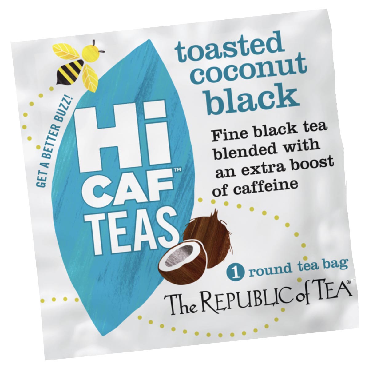 The Republic of Tea - HiCAF® Toasted Coconut Black Overwraps (50 Bags)