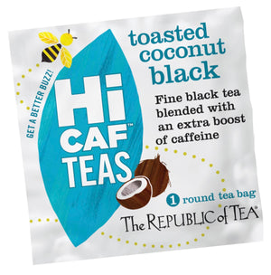 The Republic of Tea - HiCAF® Toasted Coconut Black Overwraps (50 Bags)