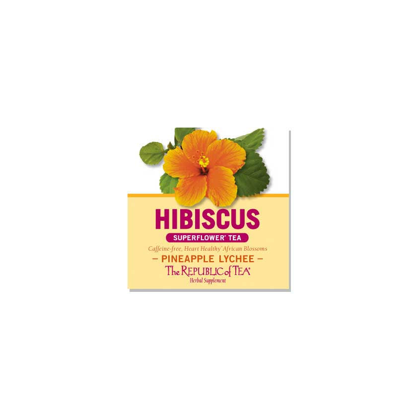 The Republic of Tea - Superflower® Hibiscus Pineapple Lychee Overwraps (50 Bags)