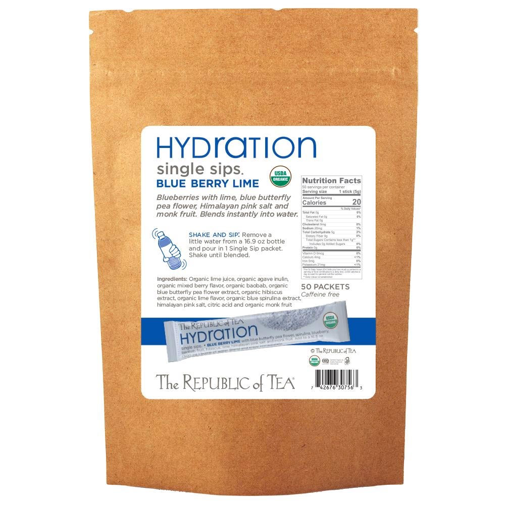 The Republic of Tea - Hydration Blue Berry Lime Single Sips