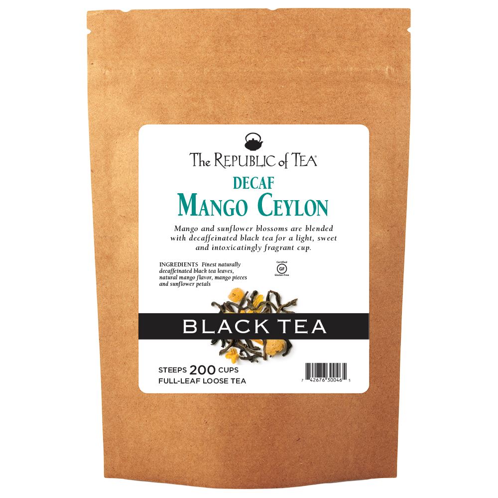 The Republic of Tea - DECAF Mango Ceylon Black Full-Leaf Bulk Bag (1 lb)