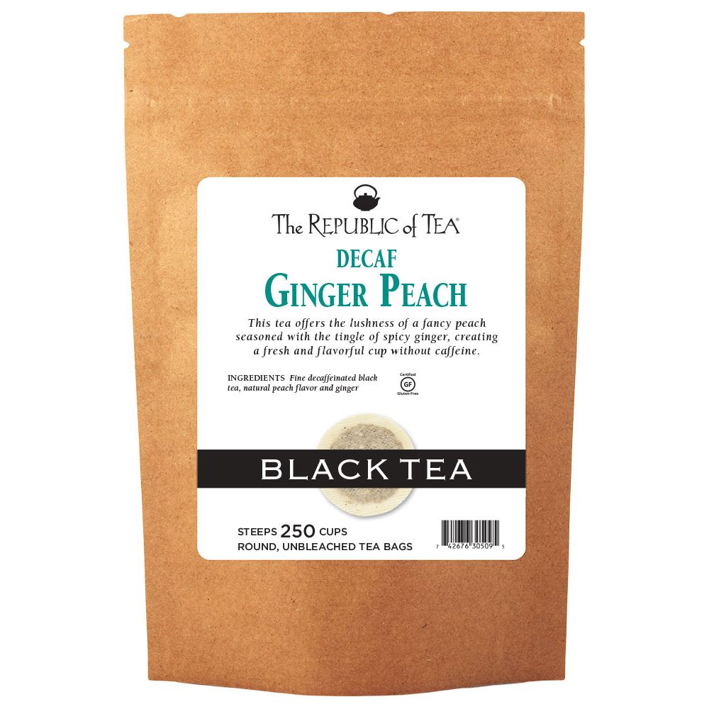 The Republic of Tea - DECAF Ginger Peach Black Bulk Bag (250 ct)